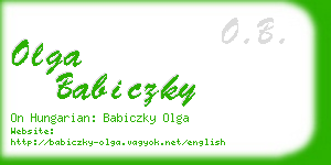 olga babiczky business card